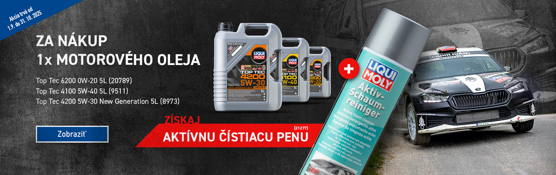 Akcia 5L motorový olej - 1x čistiaca pena - 09-10/2025