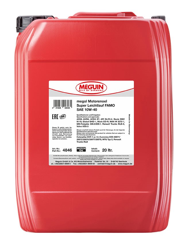 Motorov Olej Megol Super Leichtlauf FAMO 10W 40 Motorov Olej Megol Super Leichtlauf FAMO 10W 40